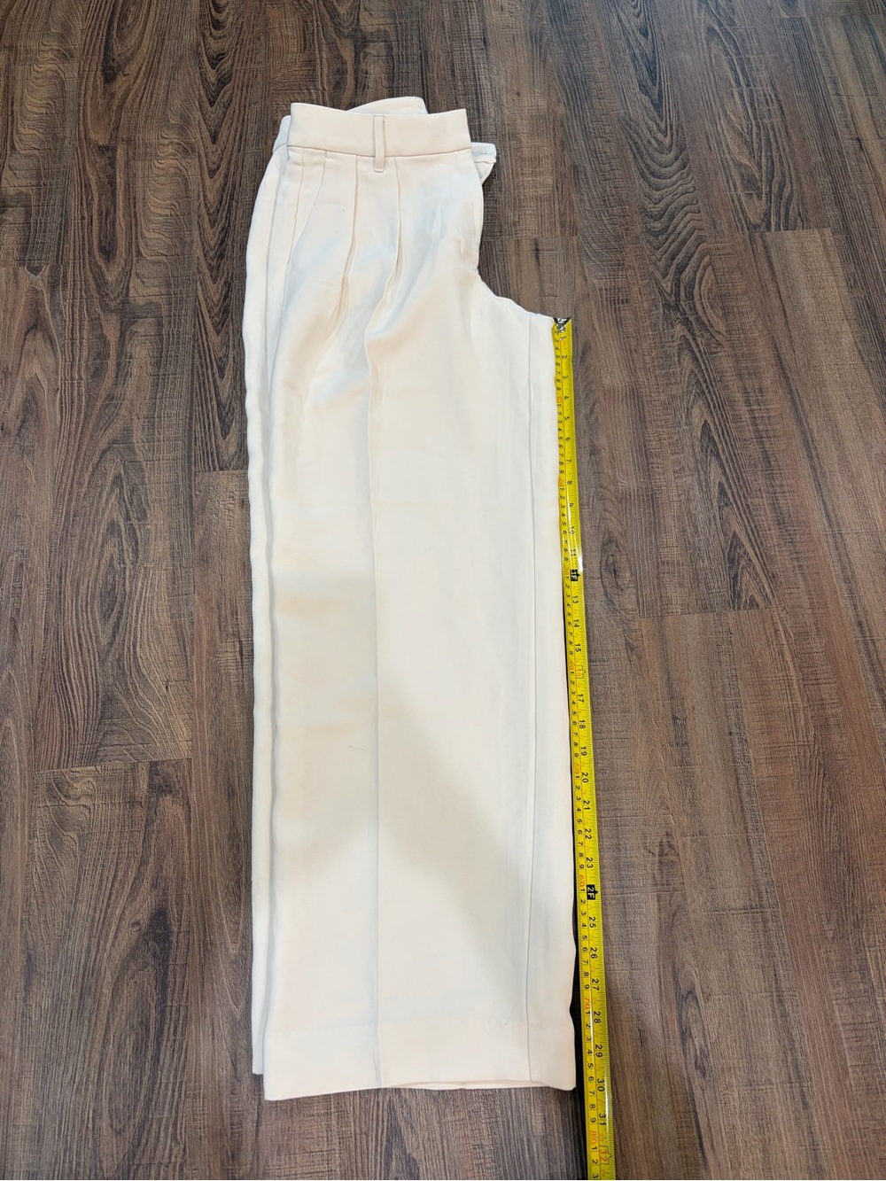 Banana Republic Cream High-Waist Pleated Wide-Leg Trousers - Picture 3 of 3